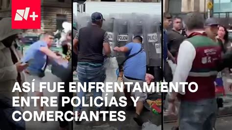 Polic As Repliegan Bloqueo De Comerciantes Entre Elotazos Golpes Y