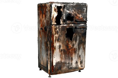 Ai Generated Burnt Fridge Isolated Transparent Png Ai Generated