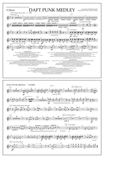 Daft Punk Medley F Horn By Tom Wallace Marching Band Digital Sheet Music Sheet Music Plus