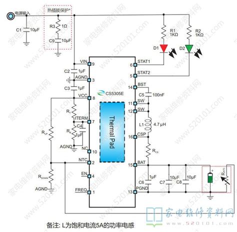 锂电池充电管理芯片cs5305 家电维修资料网