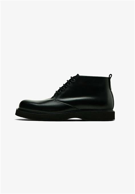 Massimo Dutti Lace Up Ankle Boots Black Zalandode