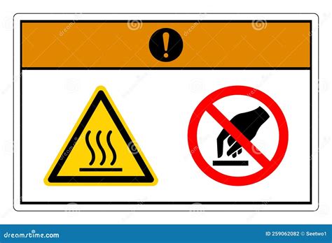 Warning Hot Surface Do Not Touch Symbol Sign On White Background Stock Vector Illustration Of