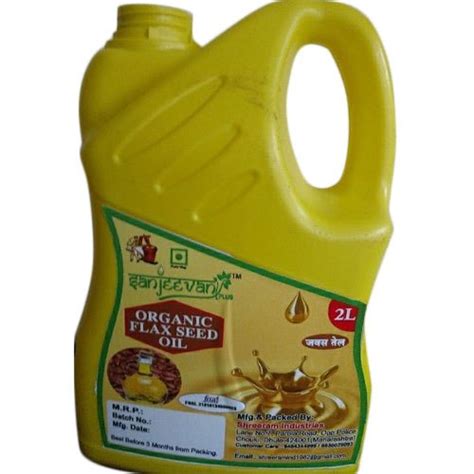 Sanjeevani Plus Liquid Organic Flax Seed Oil Packaging Size 2 Litre