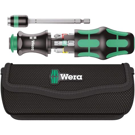 Wera クラフトフォーム コンパクト KK20 ビット内蔵差替式ドライバー7点セット カラーコード 1 ポーチ付き 001569