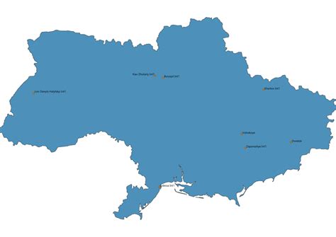 Airports in Ukraine Map SVG Vector - Map of Airports