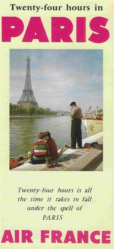 1950 s vintage travel brochure paris france air france 24 hours – Artofit