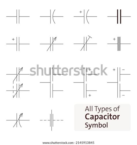 All Types Capacitor Symbol Stock Vector (Royalty Free) 2145913845 ...