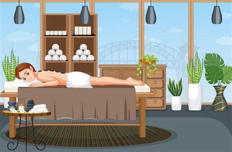 Free Vector Woman Getting Hot Stone Massage Spa