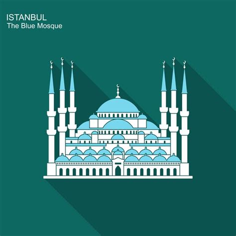 La Mezquita Azul Estambul Turqu A Icono Plano Vector Premium