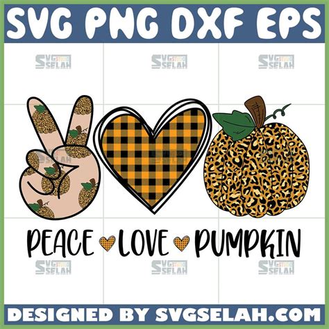 Peace Love Pumpkin Svg Leopard Pumpkin Svg Svg Selah