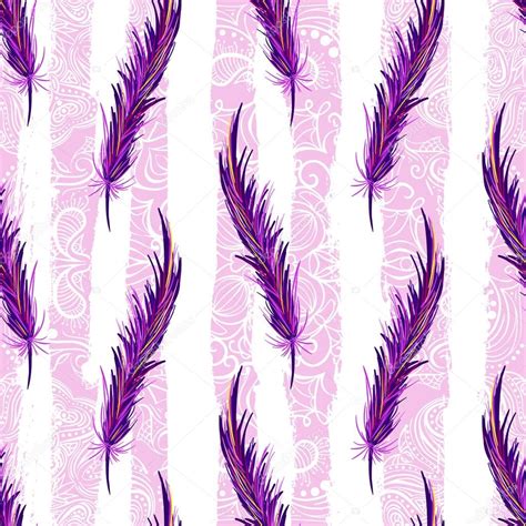 Feathers Seamless Pattern Stock Vector Artskvortsova