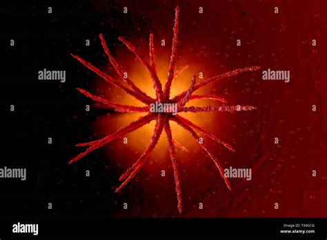 D Rendered Illustration Visualisation Of A Generic Virus Stock Photo