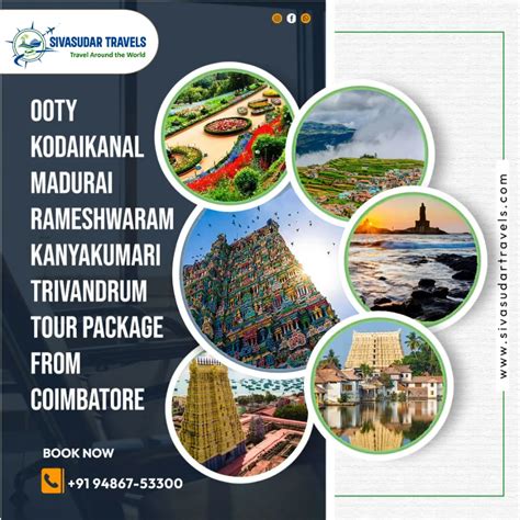 9486753300 Ooty Kodaikanal Madurai Rameshwaram Kanyakumari Trivandrum