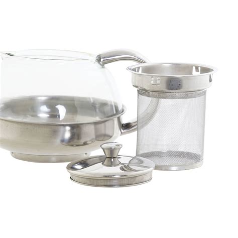 Theepot Van Glas En RVS 600 Ml Met Filter Infuser En Handvat Fun En Feest