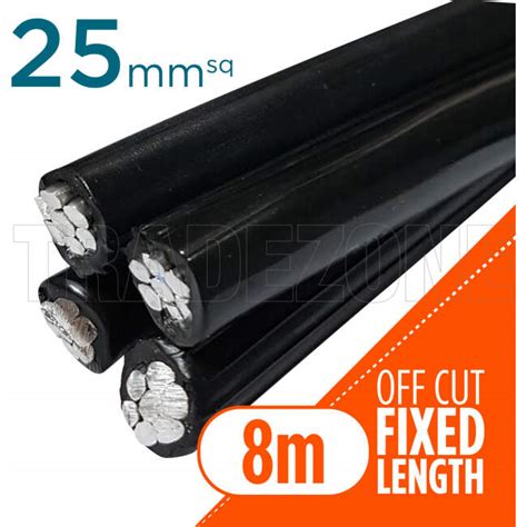 25mm4calumaerial Cablecut3 25mm 4 Core Aluminium Aerial Bundle Cable