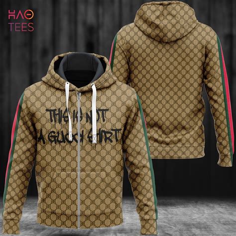 Best Gucci Full Brown Color Luxury 3d Hoodie Pod Design