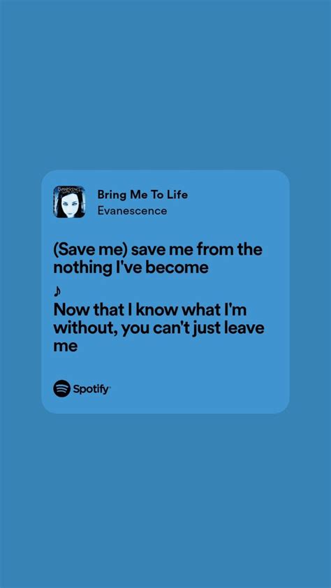 Bring Me To Life Bring It On Evanescence Lyrics Just Leave Save Me