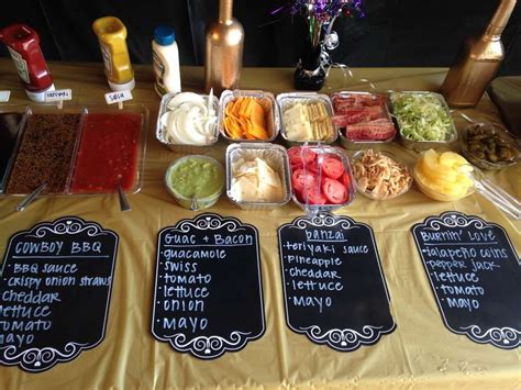 Burger Bar At A Beer Birthday Party See More Party Ideas At