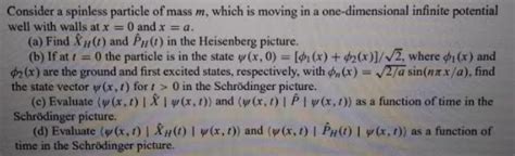 Solved Consider A Spinless Particle Of Mass M Which Is Chegg