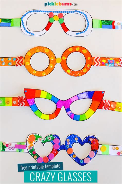 Fabulous Free Printable Paper Glasses Template Picklebums