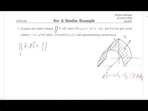 Surface Integral Of Vector Field Graph Youtube