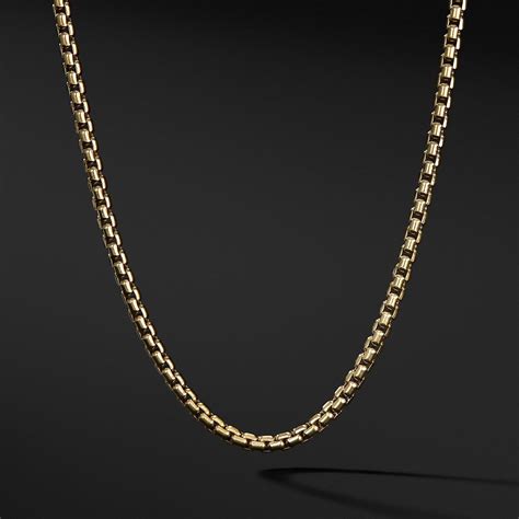 Medium Box Chain Necklace In K Gold Mm With Images Gold