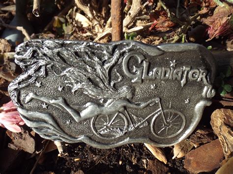 Classic Vintage Gladiator Bicycle Nude Women Long Flowing Hair Cyclist Sexy Belt Buckle Bergamot