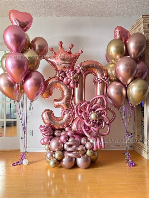 30 Birthday Balloons Sculpture - Miami Party Decor - Party Decorations ...