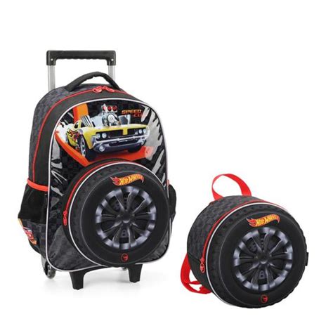 Mochila Rodinha G Escolar Hot Wheels Speed Club Prea Luxcel Mochila