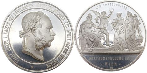 Sterreich Medaille Franz Joseph I Weltausstellung Wien Dem