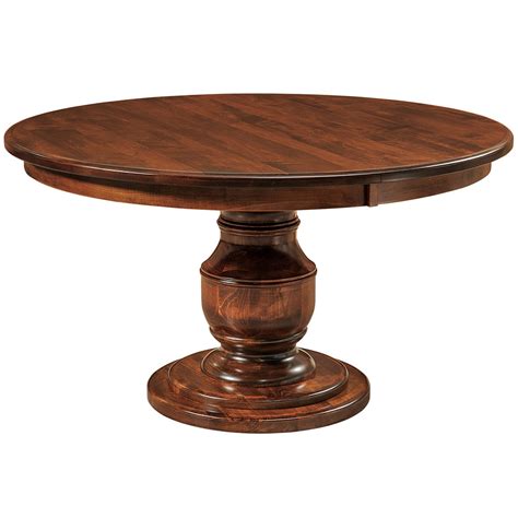 Burlington Amish Round Pedestal Dining Table Hardwood Cabinfield