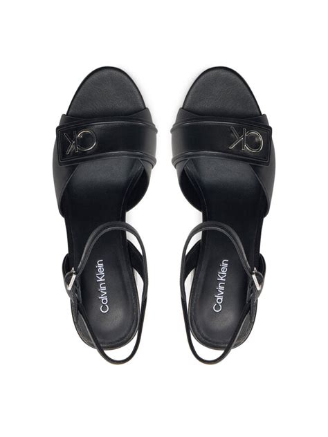 Sandale Calvin Klein Heel Sandal 85 Relock Lth HW0HW01937 Negru