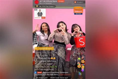 JKT48 Zee Dan Freya Tampil Perdana Di Shopee Live Sukses Bikin Gempar