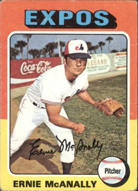 1975 TOPPS MINI Montréal Expos Baseball Card 318 Ernie McAnally