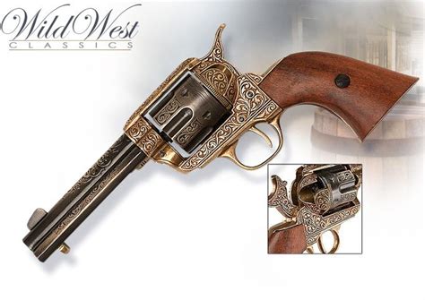 Noblewares Image Of Non Firing Gold Engraved M1873 Fast Draw Western Six Shooter With Images