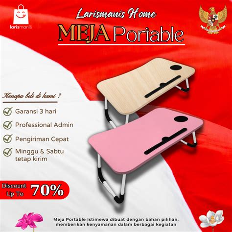 Jual Meja Belajar Anak Lipat Aestetich Minimalis Meja Mengaji Portable