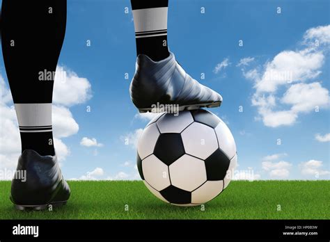 3d Rendering Soccer Player Standing With Soccer Ball Stock Photo Alamy