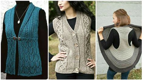 Fabulous Hand Knitting Ladies Sleeveless Cardigans Latest Design Youtube