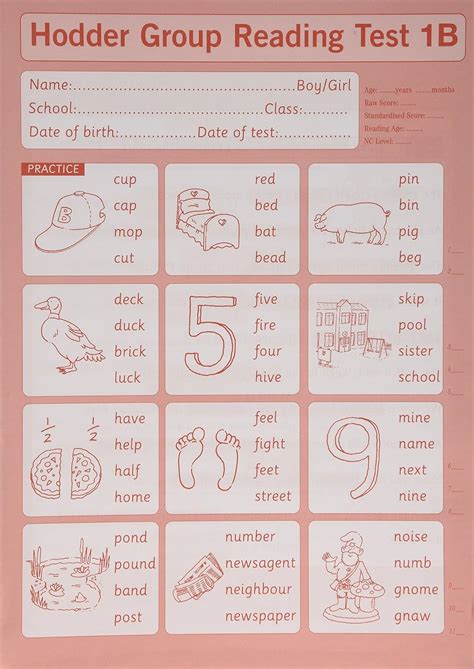 Hodder Group Reading Tests II: Test 1, Form B Pk10: Amazon.co.uk
