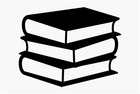 Book Stack Clipart Black And White, HD Png Download - kindpng