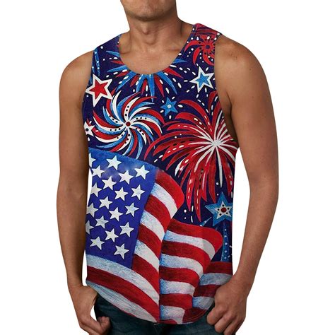 Biziza Men American Flag Patriotic Tank Tops 4th Of July Independence