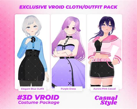 Vroid Clothing Pack 3d Outfits Avatar Wardrobe Fashion Experience