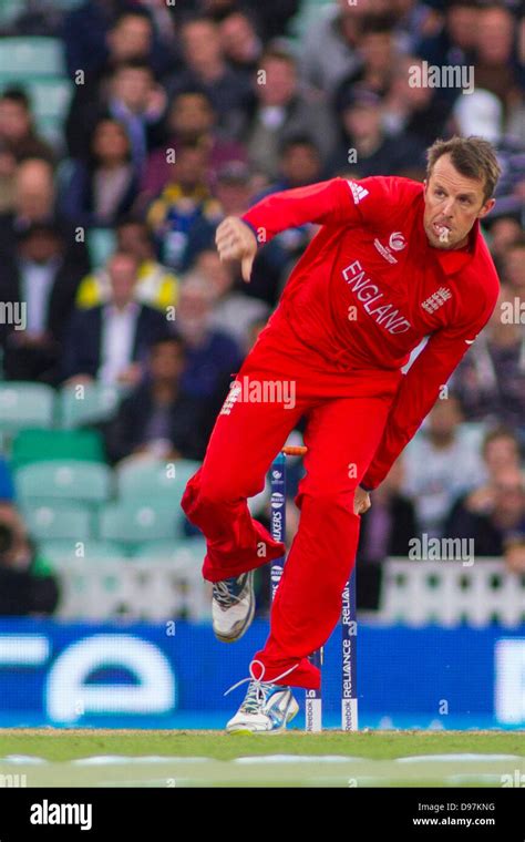 London, UK. 13th June 2013. England's Graeme Swann bowling during the ...