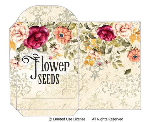 Flower Seed Packets Free Printable Junk Journal