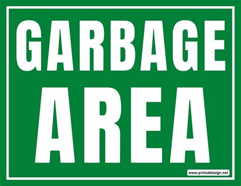 Garbage Area Sign Free Download Signage Signs Signs Garbage