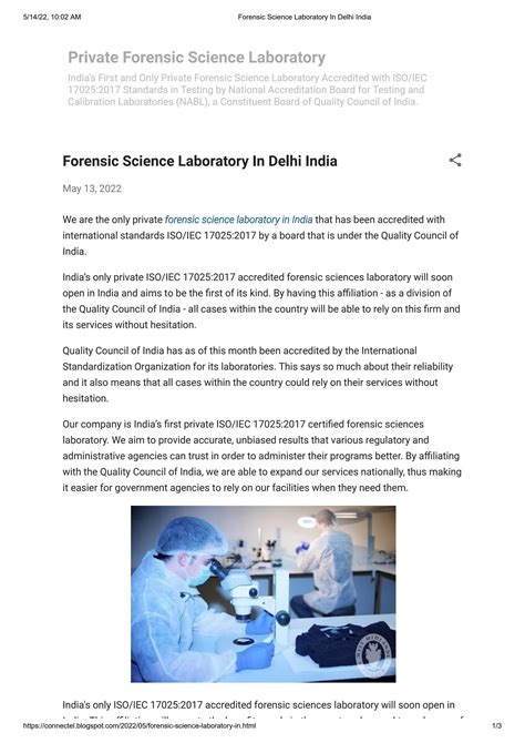 Forensic Science Laboratory Forensic Science Lab Delhi India By Inconnectel Issuu