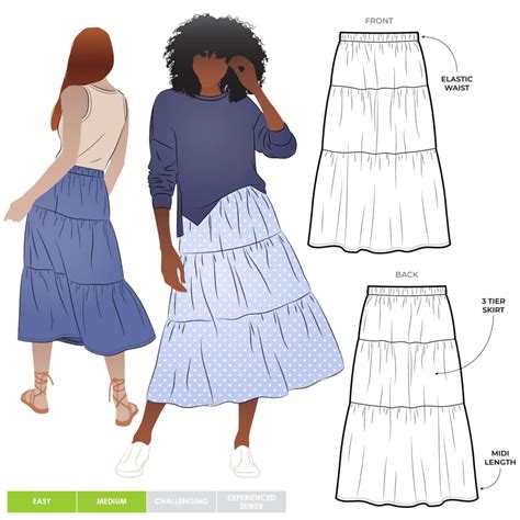 Lila Tiered Skirt Sewing Pattern Casual Patterns Style Arc