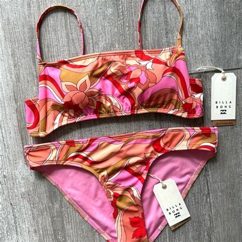 Billabong Swim Billabong Pretty Groovy Square Bralette Lowrider Bikini Set Poshmark