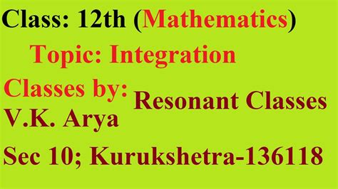 12th Maths Indefinite Integral Lect 1 Chapter 9 Ex 9 1 Indefinite