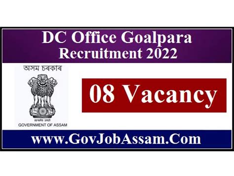 Dc Office Goalpara Recruitment Lot Mondal Vacancy